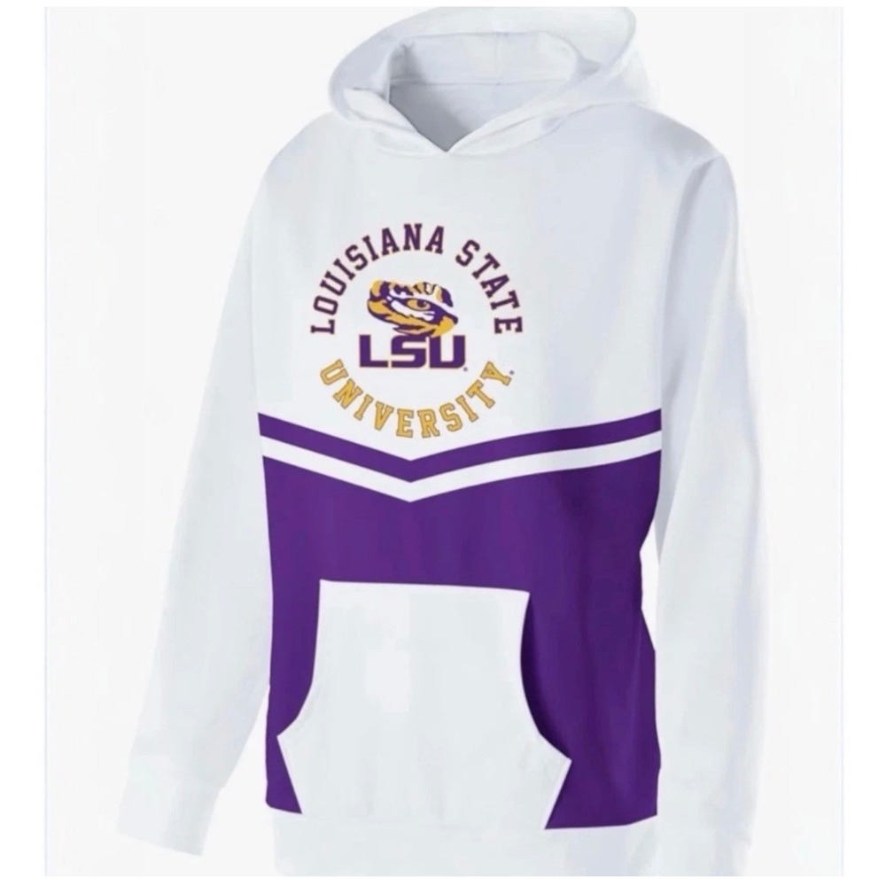 Holloway Ladies' Louisiana State University LSU Hoodie – White & Purple – Large